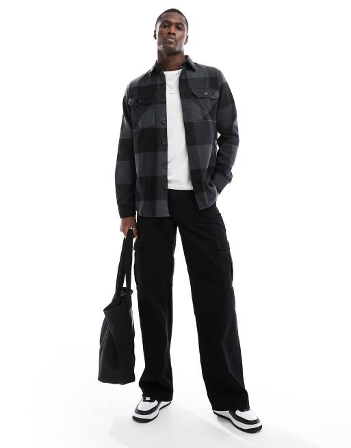 Jack & Jones - Oversized overskjorte i mørkegrå med buffalo-tern , 3 af 4