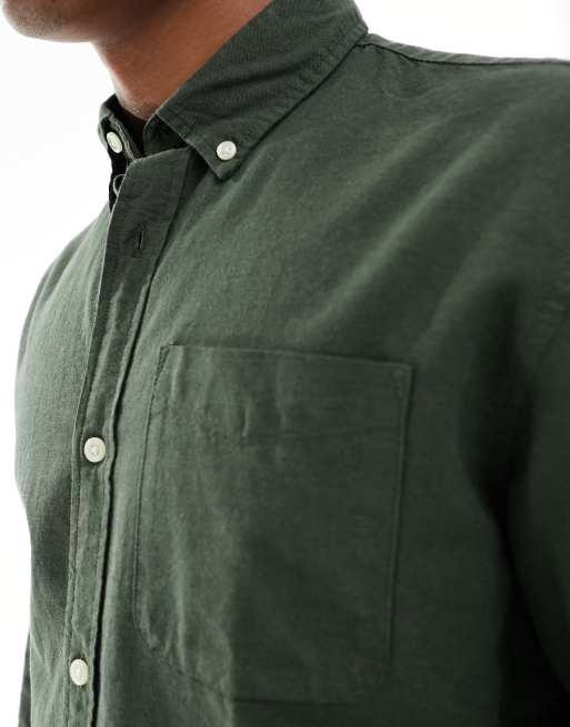 Jack & Jones - Oversized oxford overhemd in kaki , 4 van 4