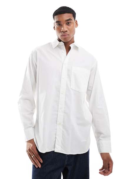 Jack & Jones - Oversized Oxford overhemd in wit - view 1