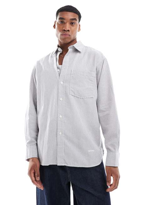 Jack & Jones oversized oxford shirt in blue stripe | ASOS