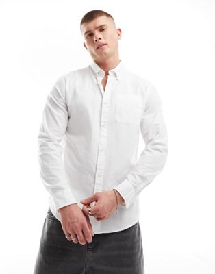 Jack & Jones oversized oxford shirt in white