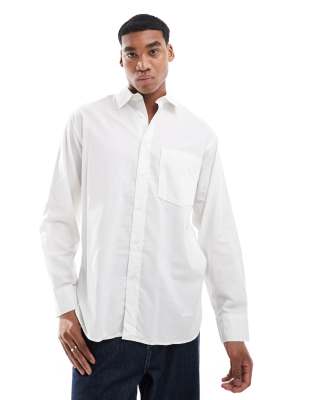 Jack & Jones oversized oxford shirt in white