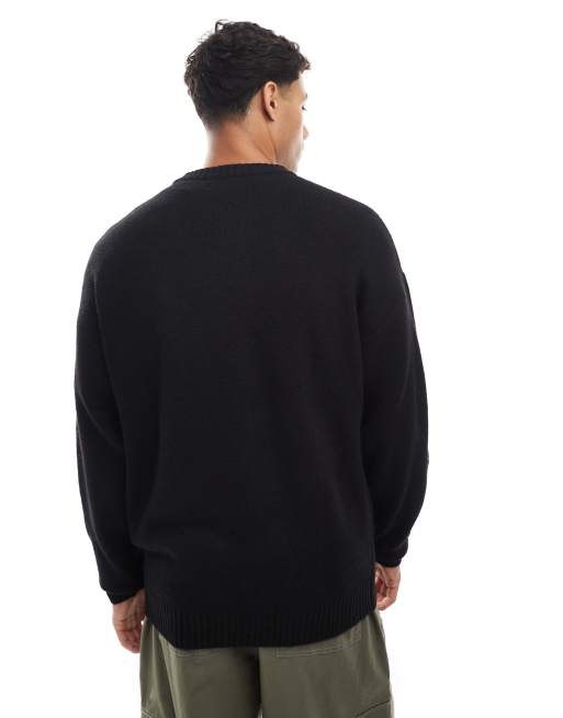 Jack & Jones - Oversized pluizige trui in zwart, 2 van 5
