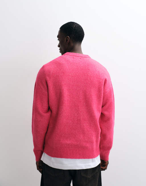 Jack & Jones - Oversized pluizige trui met ronde hals in roze , 4 van 5