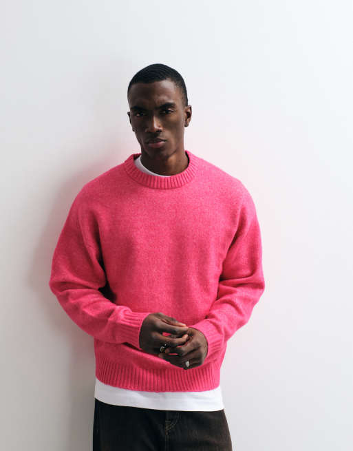 Jack & Jones - Oversized pluizige trui met ronde hals in roze , 5 van 5