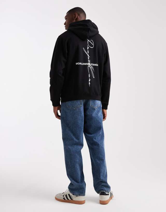 Jack & Jones oversized Project Core back print hoodie in black | ASOS