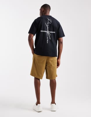 Jack & Jones Oversized Project Core Back Print T-shirt In Black