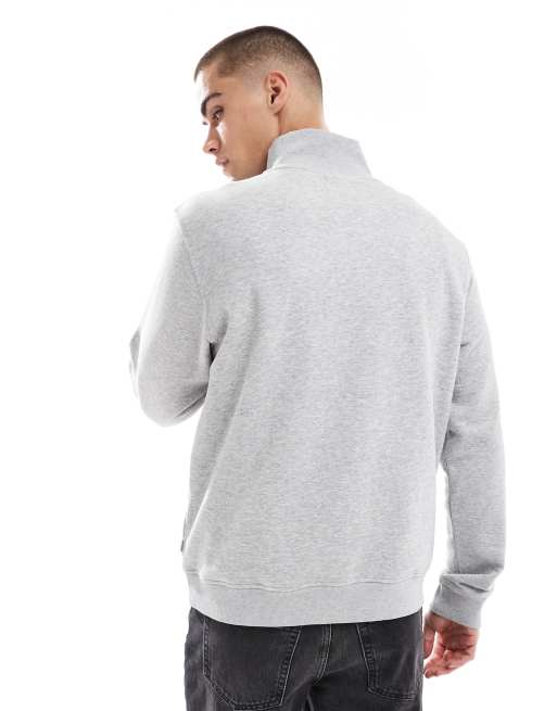 Jack & Jones oversized quarter zip sweatshirt in grey, 2 of 4