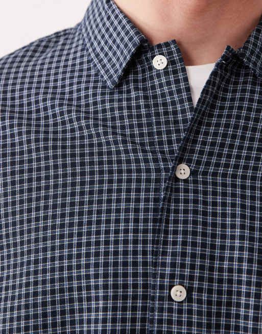 Jack & Jones - Oversized recht overhemd in grijs en marineblauw, 4 van 5