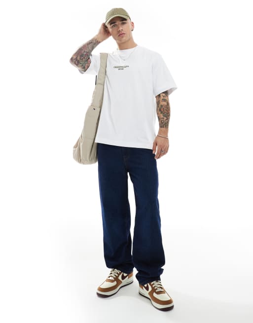 Jack & Jones - Oversized recht T-shirt met Originals-logo in wit, 2 van 4