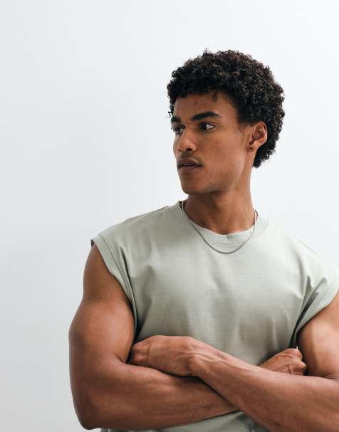 Jack & Jones - Oversized recht tanktop in saliegroen - view 1