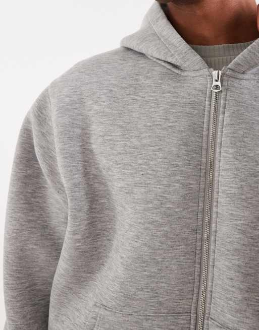 Jack & Jones oversized scuba hoodie with double zipper in