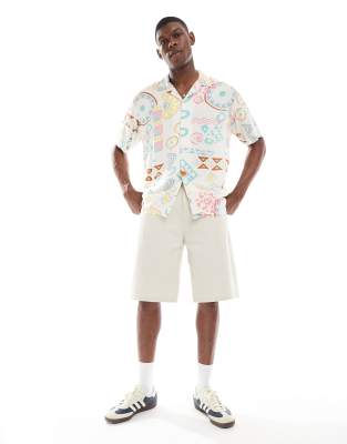 Jack & Jones Oversized Shirt With Multi Print