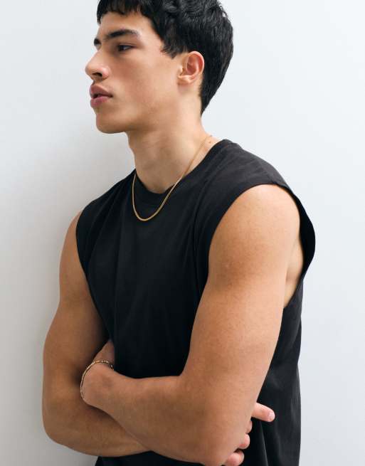 Jack & Jones oversized singlet in black, 3 of 9