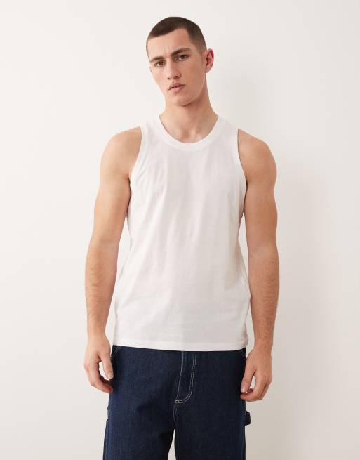Jack & Jones oversized singlet with sun back print in white, 5 of 5
