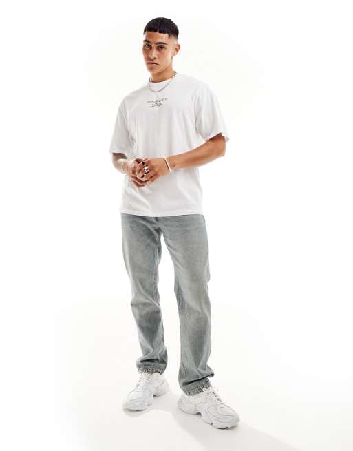 Jack & Jones oversized soul dove back print t-shirt in white, 3 of 4