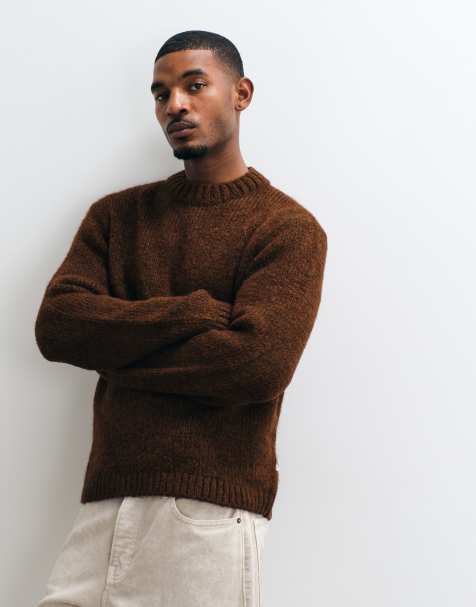 Jack & Jones oversized stickad tröja i rostbrun - view 1