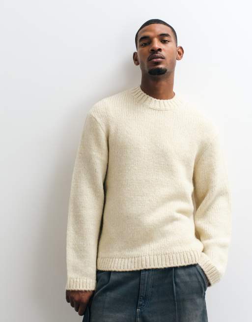 Jack & Jones oversized striktrøje i smørgul, 3 af 5
