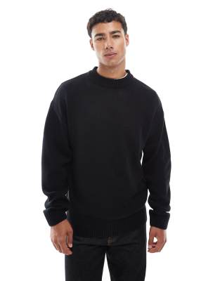 Jack & Jones Oversized Sweater In Black