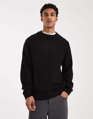 Jack & Jones Oversized Sweater In Black