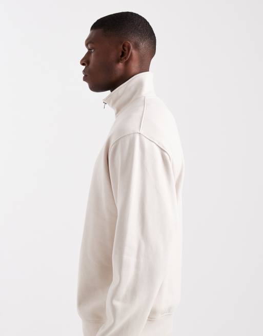 Jack & Jones - Oversized sweatshirt met 1/4 rits in beige, 4 van 5