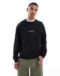 [Jack & Jones] Jack & Jones oversized sweatshirt with embroidered logo in black XS Black