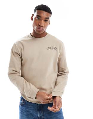 JACK & JONES OVERSIZED SWEATSHIRT WITH STUDIO SPACES PRINT 