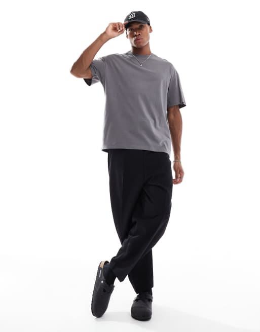 Jack & Jones oversized t-shirt in dark grey    