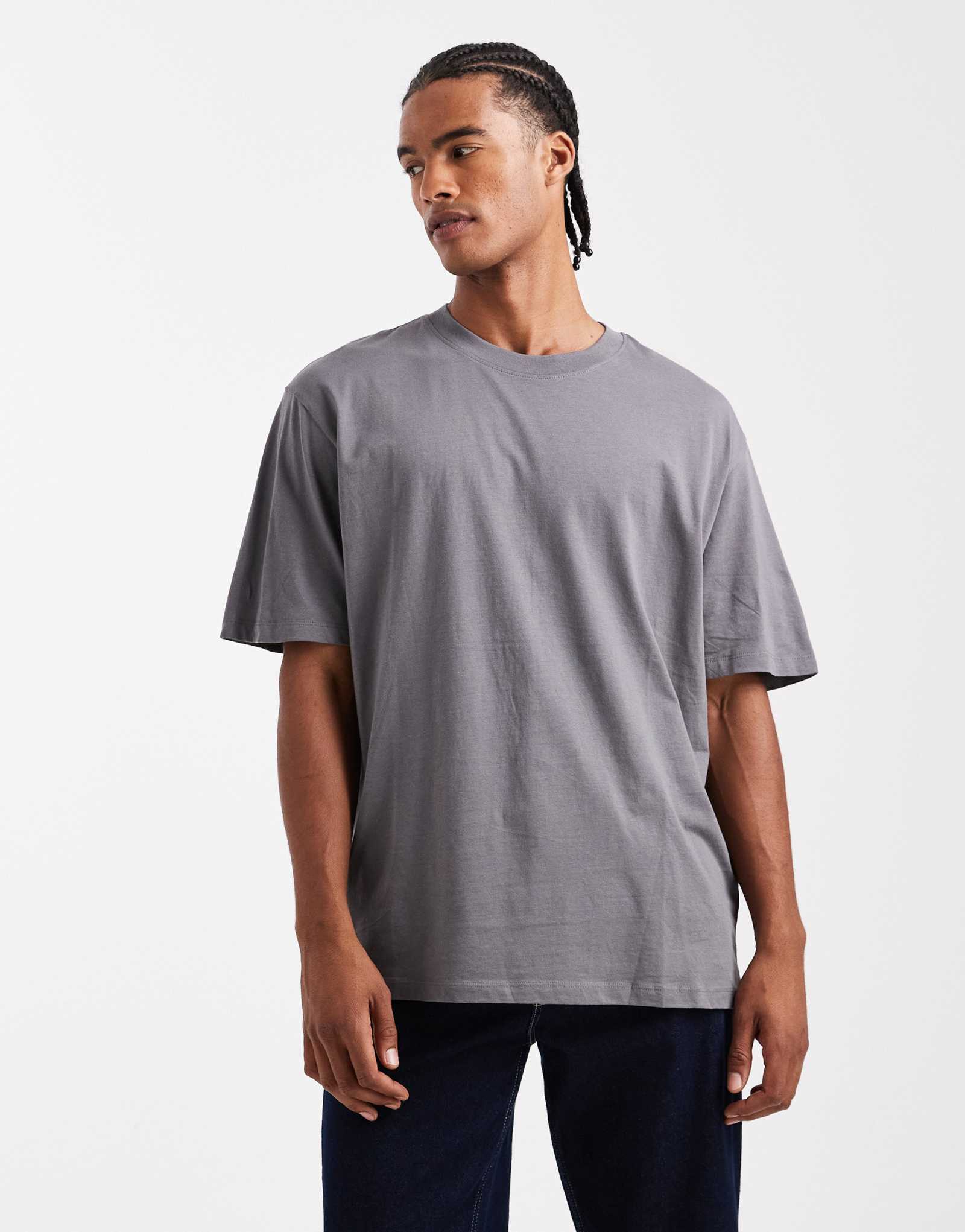 Футболка Jack &Jones оверсайз серого цвета