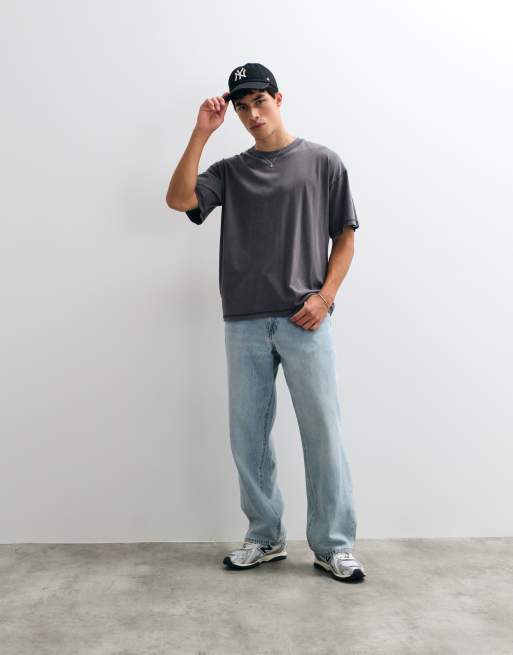 Jack & Jones oversized t-shirt in washed charcoal, 2 of 5
