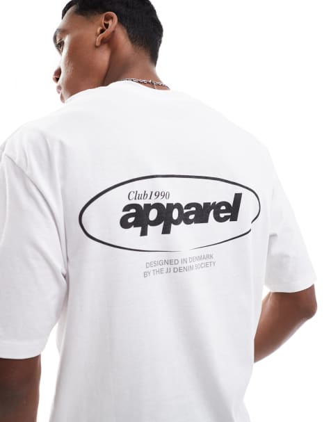Jack & Jones - Oversized T-shirt met 'apparel' print op de achterkant in wit - view 1