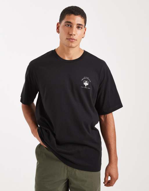Jack & Jones - Oversized T-shirt met bloemprint op de achterkant in zwart, 3 van 5