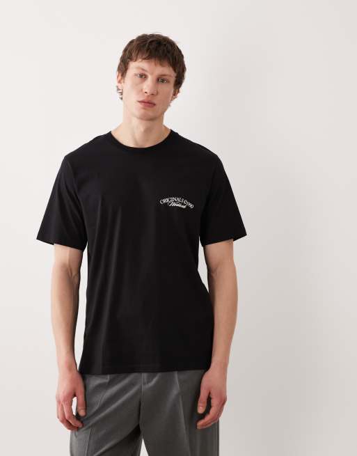 Jack & Jones - Oversized T-shirt met bloemprint op de achterkant in zwart, 2 van 5