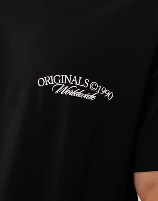 Jack & Jones - Oversized T-shirt met bloemprint op de achterkant in zwart, 5 van 5