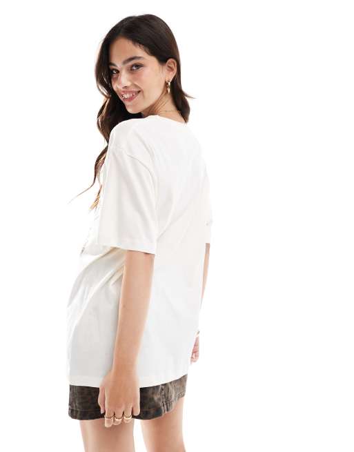 Jack & Jones - Oversized T-shirt met Bordeaux-print op de achterkant in crème, 4 van 4