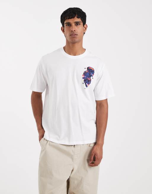 Jack & Jones - Oversized T-shirt met drievoudige schedelprint op de achterkant in wit , 3 van 5