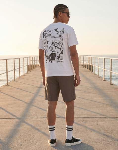 Jack & Jones - Oversized T-shirt met Japanse print op de achterkant in wit - view 1