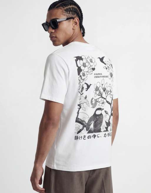 Jack & Jones - Oversized T-shirt met Japanse print op de achterkant in wit, 2 van 5