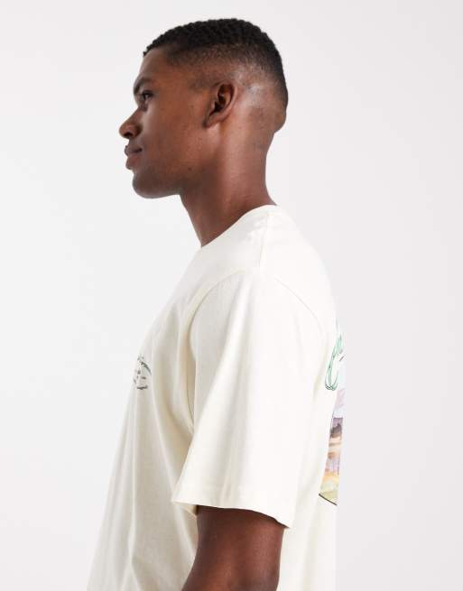 Jack & Jones - Oversized T-shirt met landschapsprint op de achterkant in crème, 4 van 5