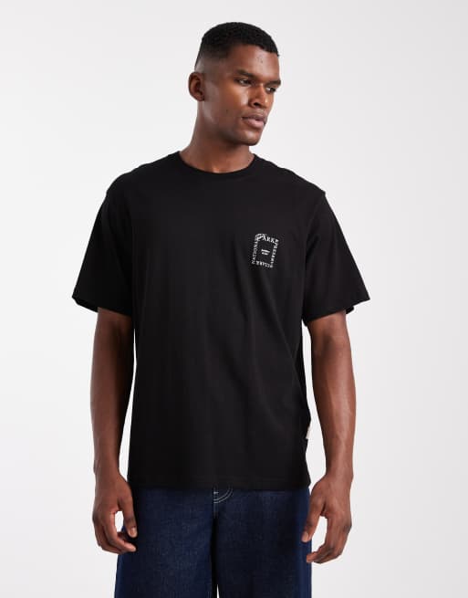 Jack & Jones - Oversized T-shirt met landschapsprint op de achterkant in zwart, 3 van 5