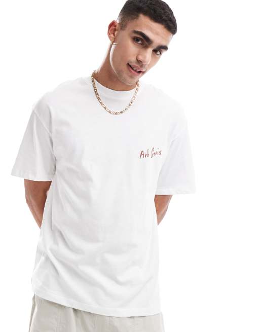 Jack & Jones - Oversized T-shirt met 'L'Atelier'-kunstprint op de achterkant in wit, 4 van 4