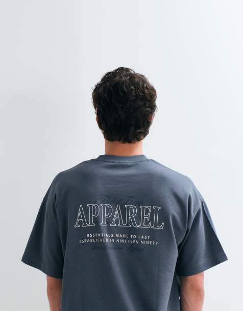 Jack & Jones - Oversized T-shirt met logo op de achterkant in leisteenblauw - view 1