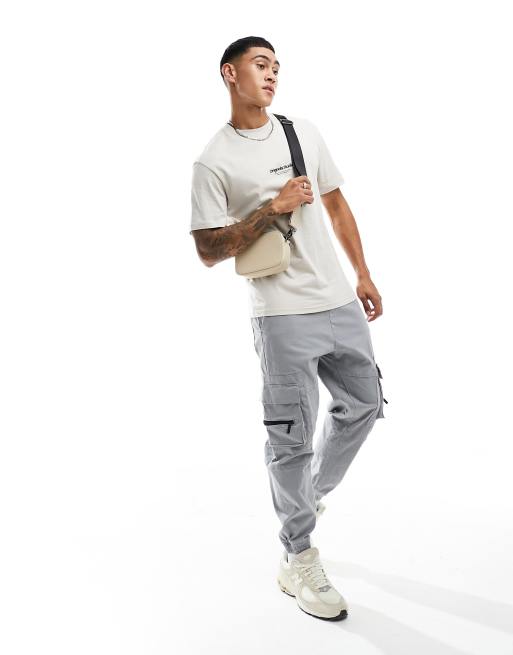 Jack & Jones - Oversized T-shirt met 'Originals'-print in beige, 2 van 4