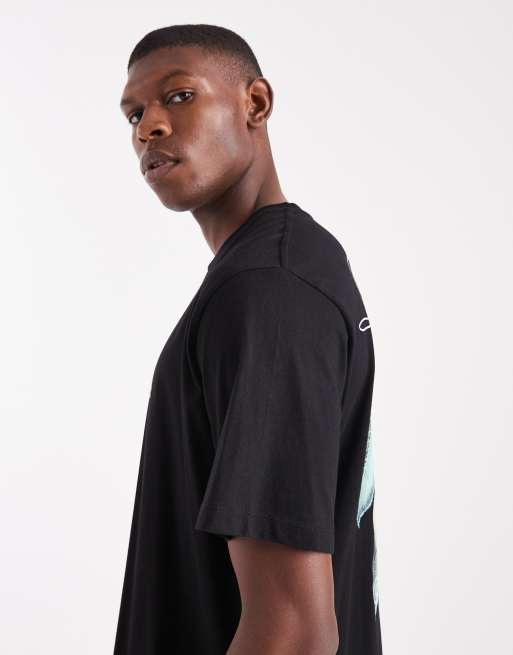 Jack & Jones - Oversized T-shirt met perenprint in zwart, 4 van 5