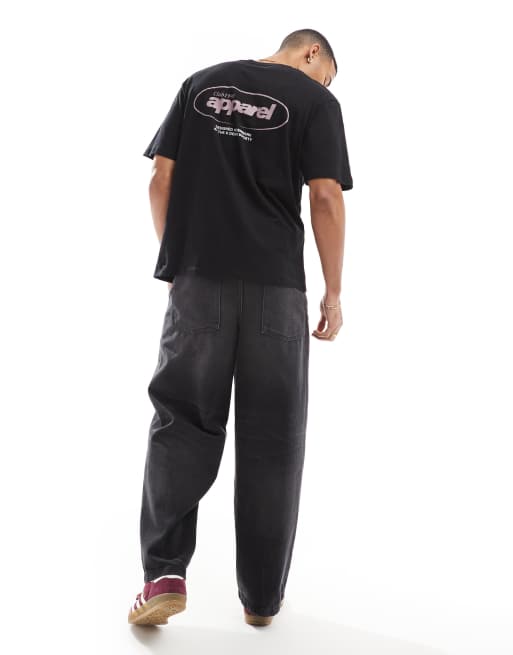 Jack & Jones - Oversized T-shirt met print op de achterkant in zwart, 4 van 4