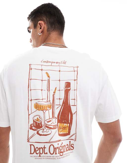 Jack & Jones - Oversized T-shirt met print op rug van fles in wit