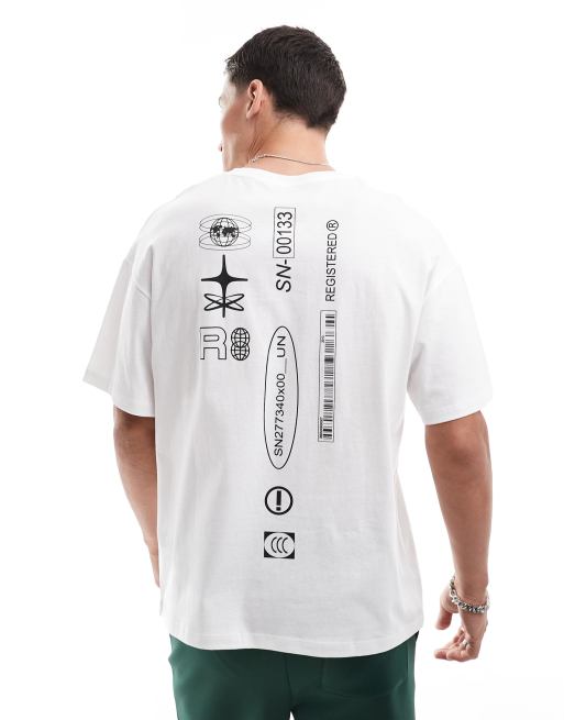 Jack & Jones - Oversized T-shirt met stedelijke print op de achterkant in wit