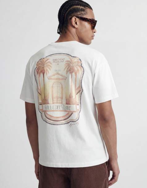Jack & Jones - Oversized T-shirt met tegelprint op de achterkant in wit - view 1