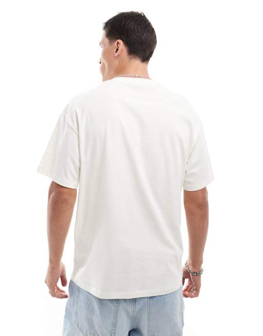 Jack & Jones - Oversized T-shirt met 'Wine & Cheese Society'-print in beige, 2 van 4