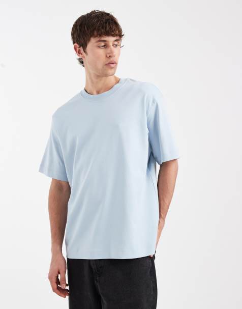 Jack & Jones - Oversized T-shirt van 200gsm zware stof in lichtblauw - view 1